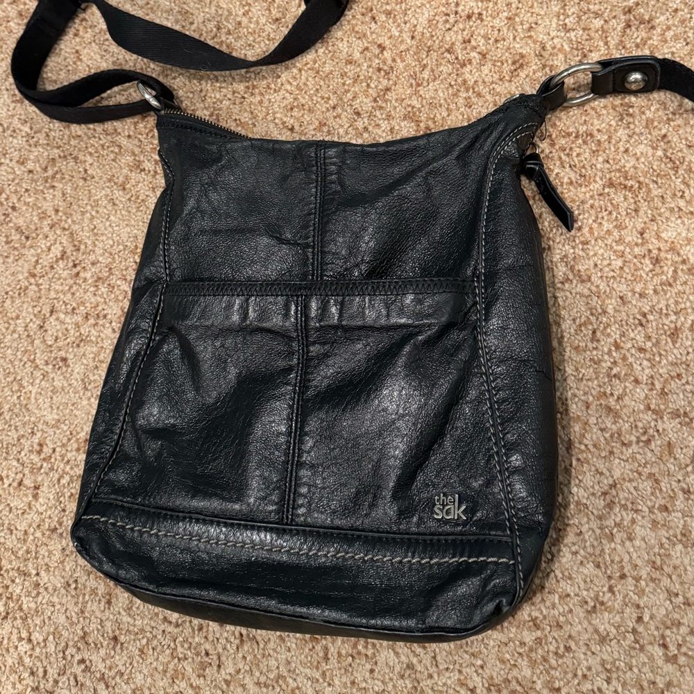 Sak Black Leather Crossbody purse